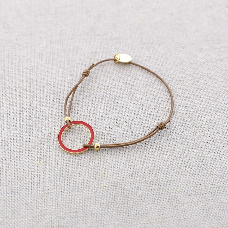 ELASTIC STEEL BRACELET WITH ENAMEL RING