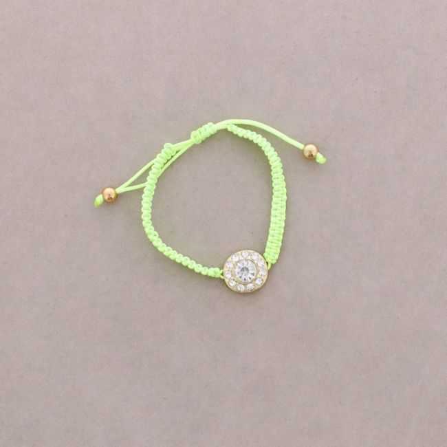 PULSERA MACRAME METAL CRISTALES