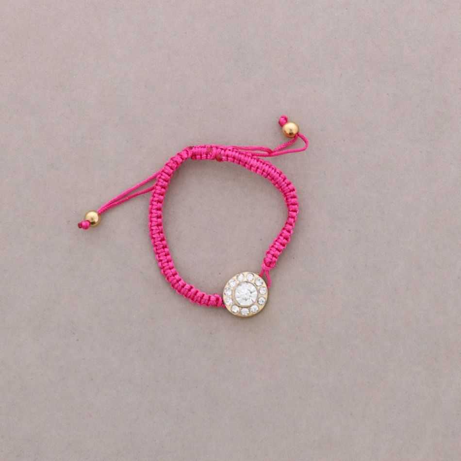 MACRAMÉ BRACELET WITH METAL AND CRYSTALS