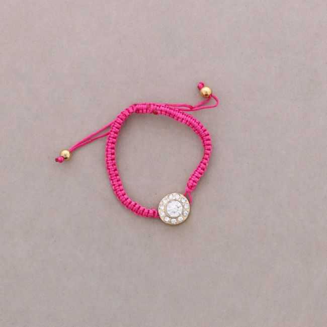 PULSERA MACRAME METAL CRISTALES