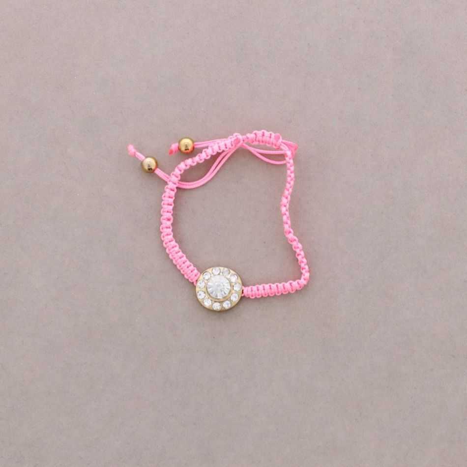 MACRAMÉ BRACELET WITH METAL AND CRYSTALS