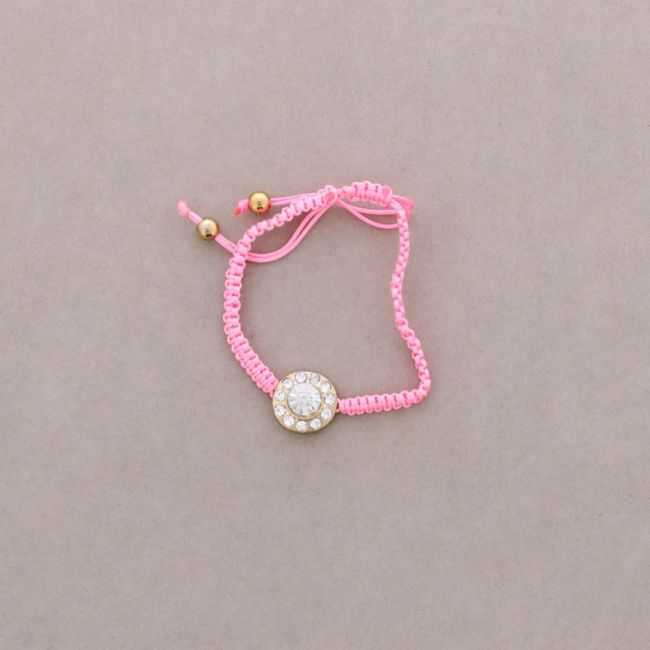 PULSERA MACRAME METAL CRISTALES