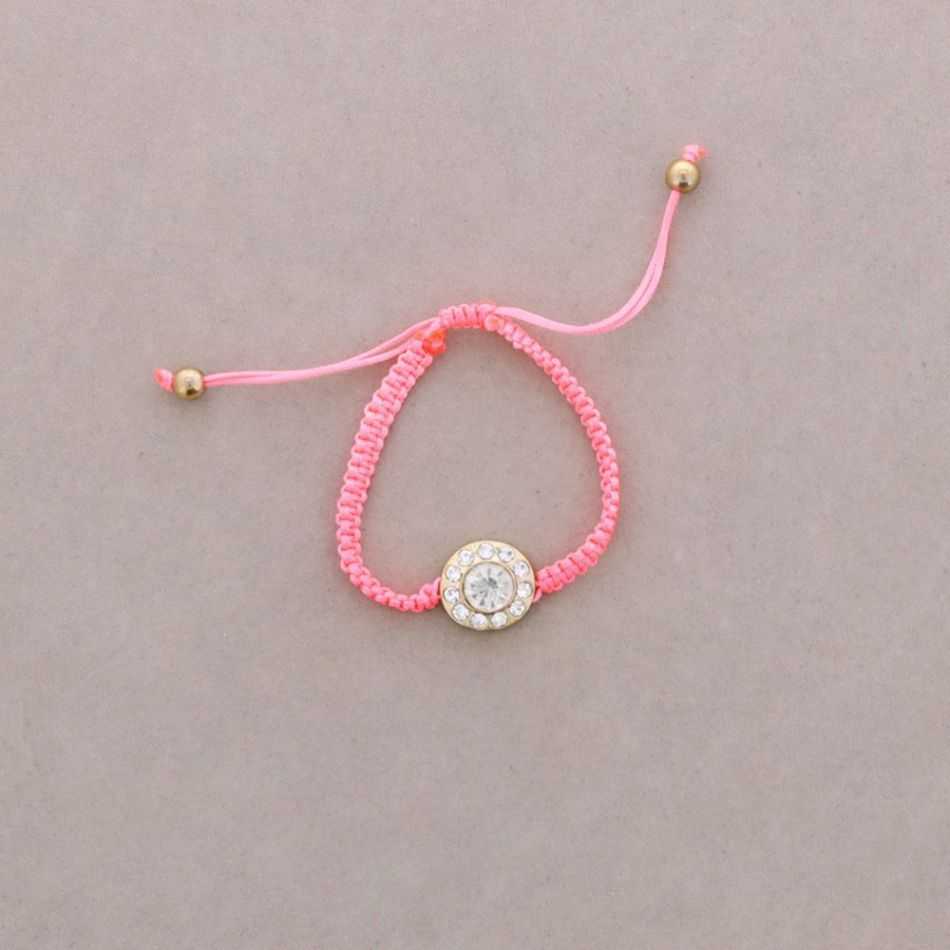 PULSERA MACRAME METAL CRISTALES