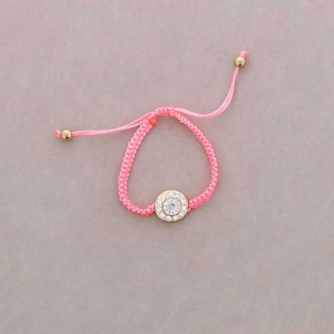 PULSERA MACRAME METAL CRISTALES
