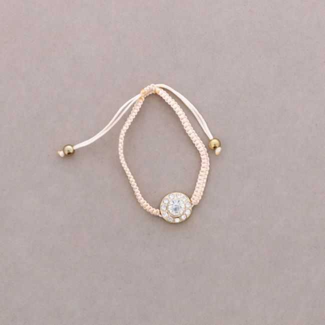PULSERA MACRAME METAL CRISTALES