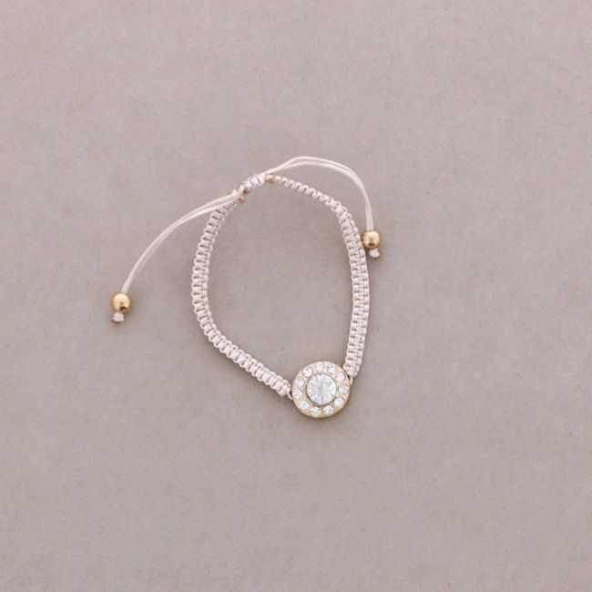 MACRAMÉ BRACELET WITH METAL AND CRYSTALS