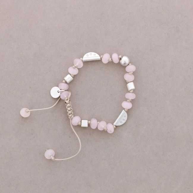 MACRAMÉ BRACELET WITH STONE METAL BEADS