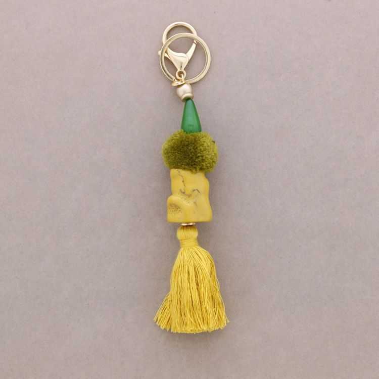 FRINGE RESIN BEADS PENDANT KEYCHAIN 2