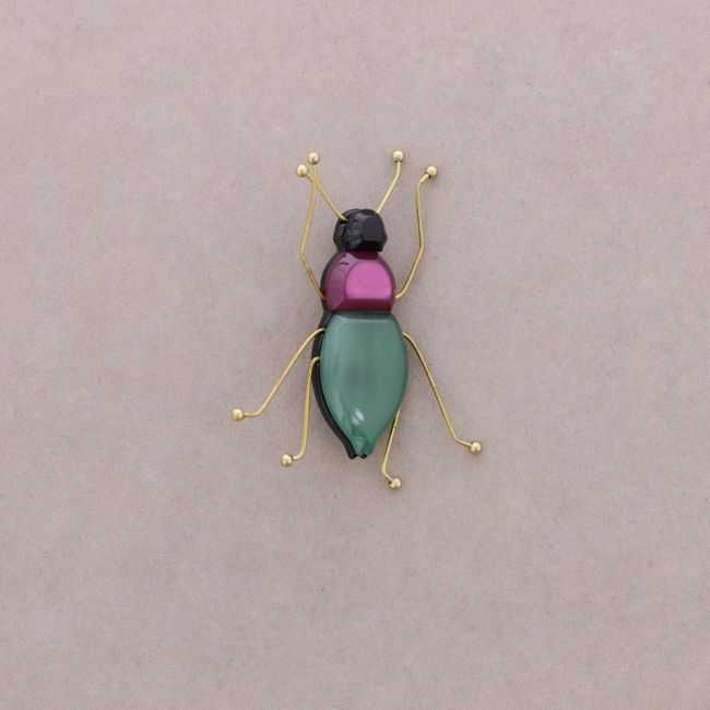 METAL LEGS RESIN INSECT BROOCH