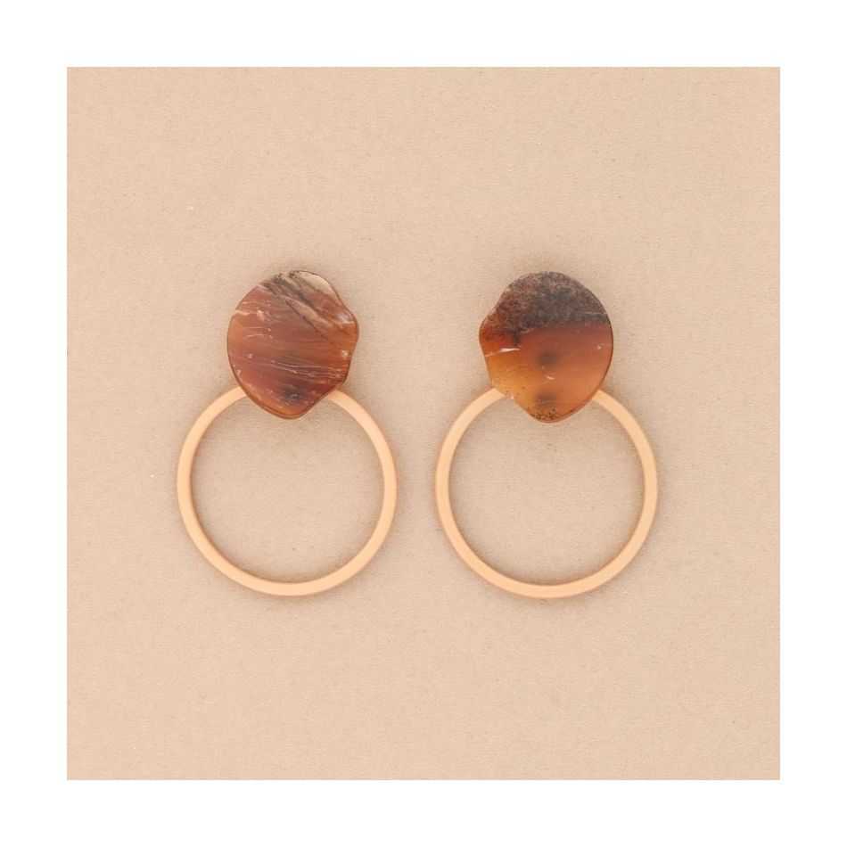 PENDIENTES COLGANTE ANILLA RESINA