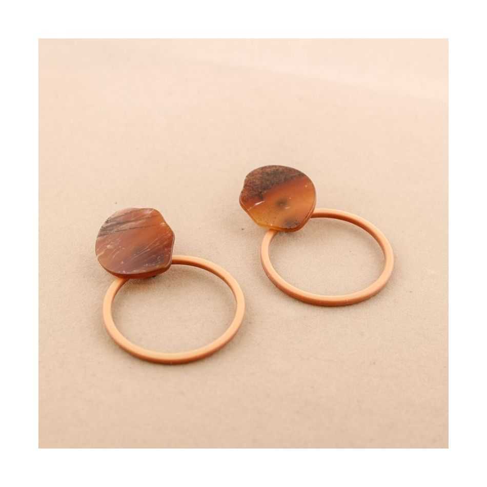 PENDIENTES COLGANTE ANILLA RESINA