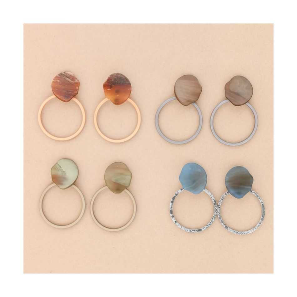 PENDIENTES COLGANTE ANILLA RESINA
