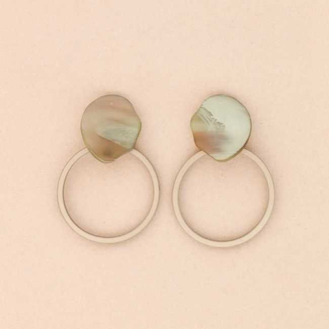 RESIN HOOP DROP EARRINGS