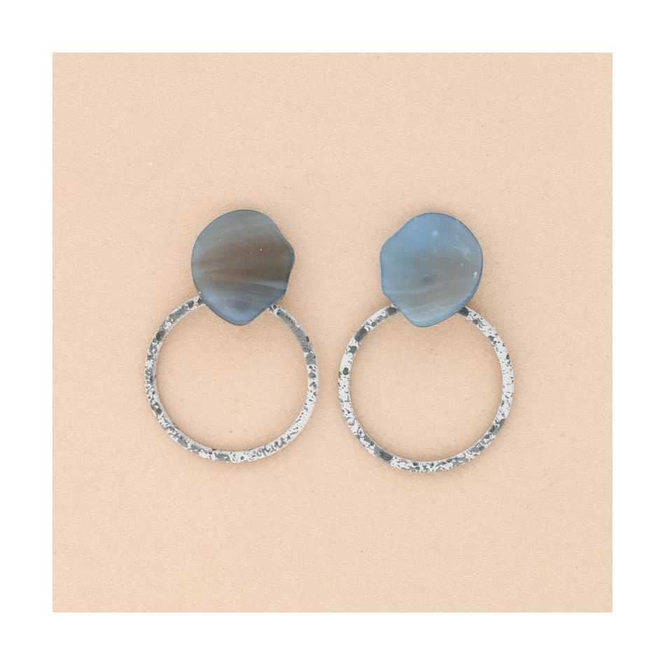 RESIN HOOP DROP EARRINGS