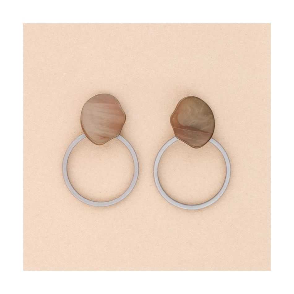 RESIN HOOP DROP EARRINGS