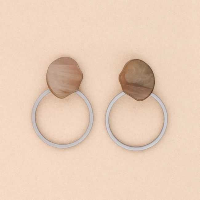 RESIN HOOP DROP EARRINGS