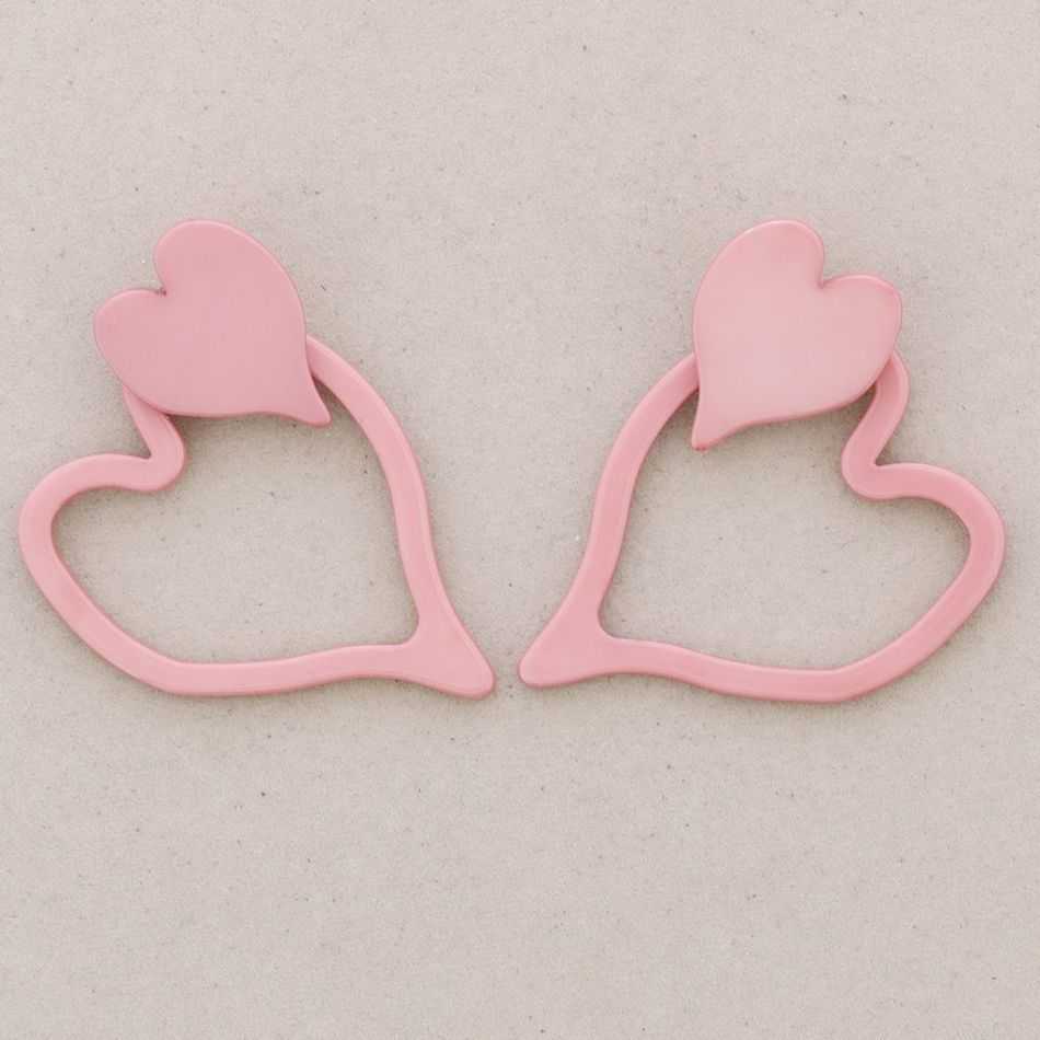PENDIENTES DOBLE CORAZON RESINA