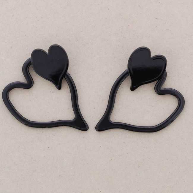 PENDIENTES DOBLE CORAZON RESINA