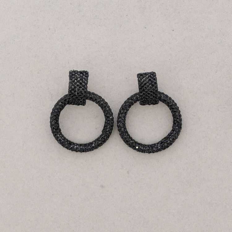 CRYSTAL HOOP DROP EARRINGS