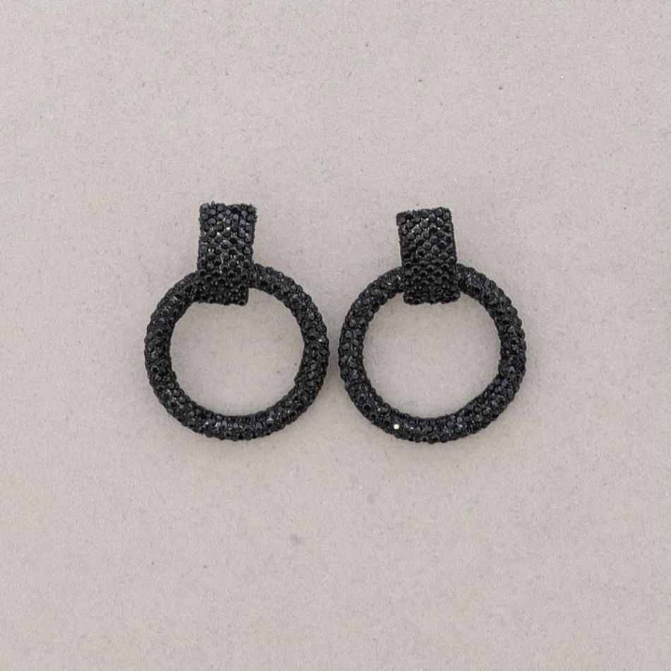 CRYSTAL HOOP DROP EARRINGS