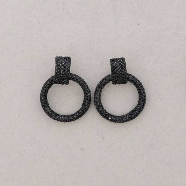 CRYSTAL HOOP DROP EARRINGS