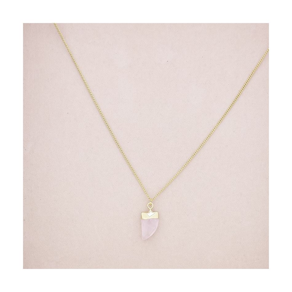 COLLAR ACERO COLGANTE CUERNO PIEDRA