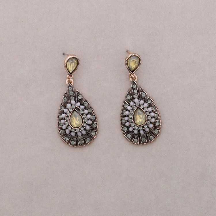 PENDIENTES METAL CRISTALES