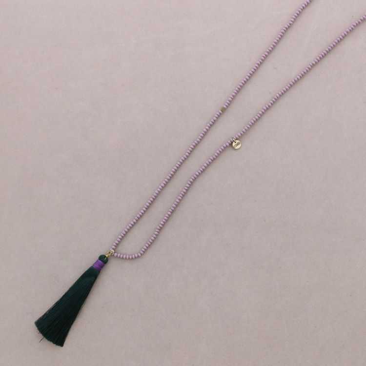 TASSEL FACETED BEADS LONG NECKLACE 2