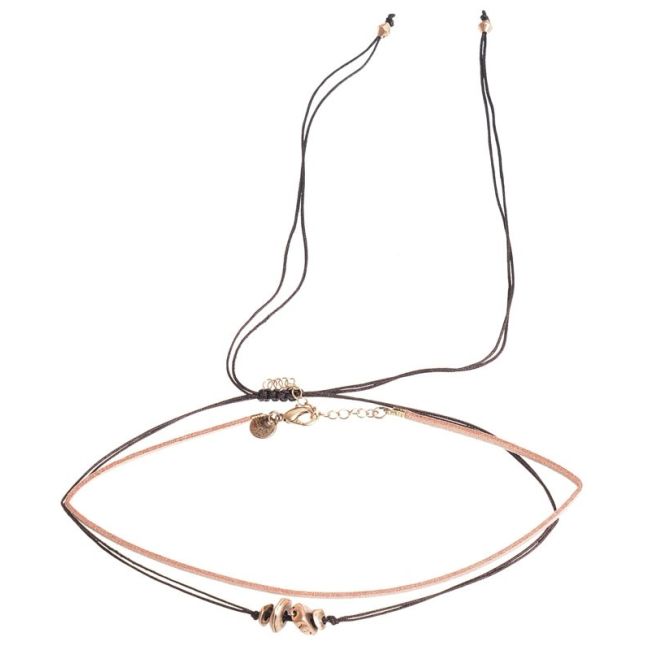 CHOKER SET 2 PIEZAS CUENTAS METAL