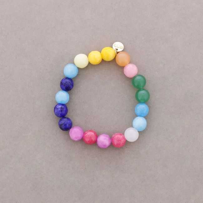 ELASTIC BRACELET WITH COLORED STONES