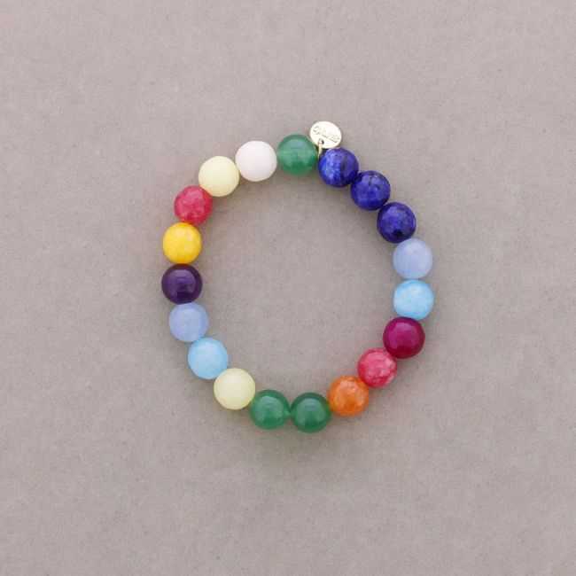 ELASTIC BRACELET WITH COLORED STONES