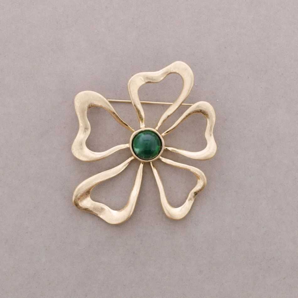 RESIN METAL FLOWER BROOCH