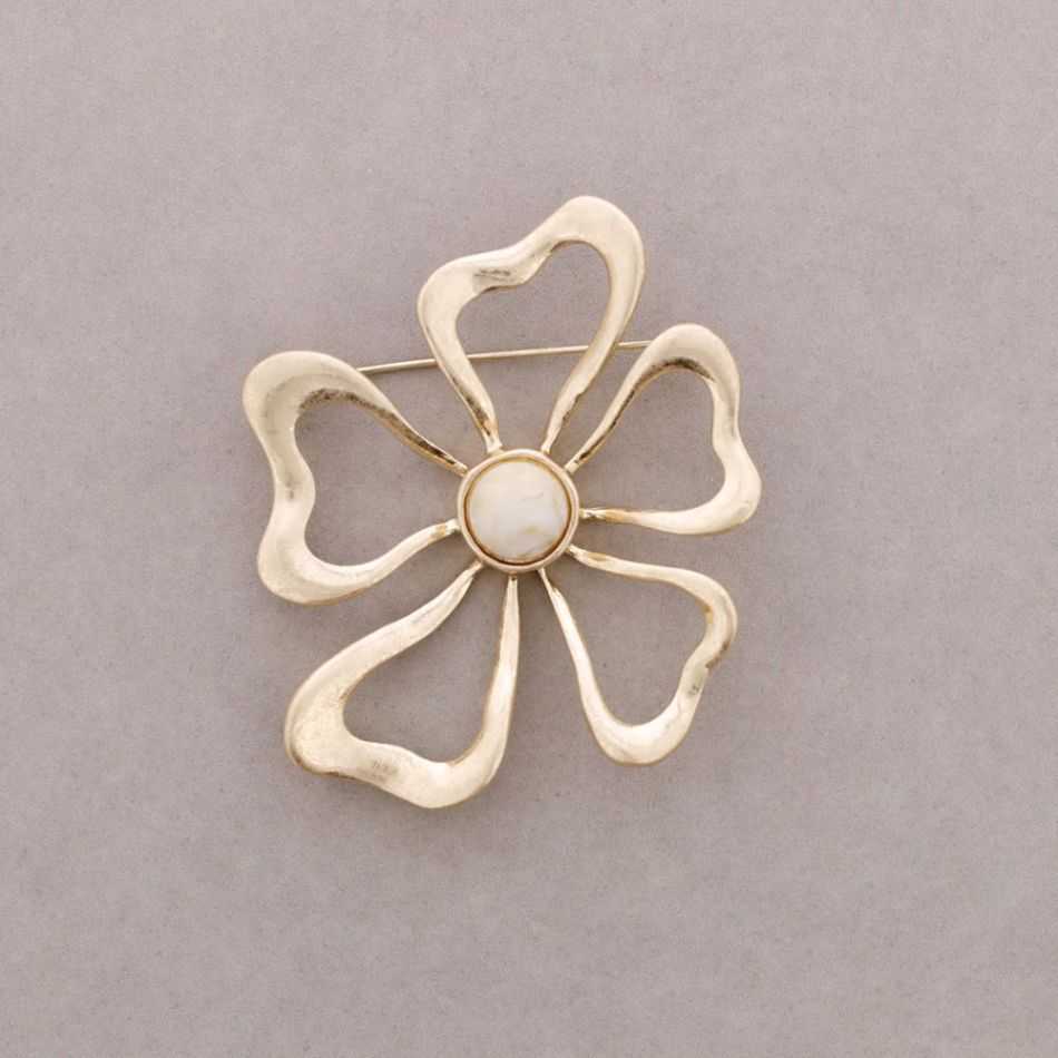 BROCHE FLOR METAL RESINA