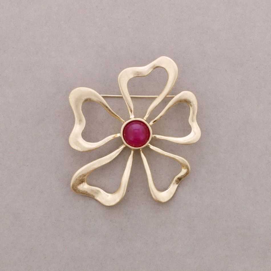 BROCHE FLOR METAL RESINA
