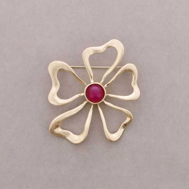 BROCHE FLOR METAL RESINA