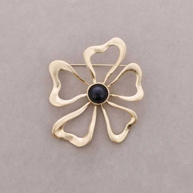 RESIN METAL FLOWER BROOCH