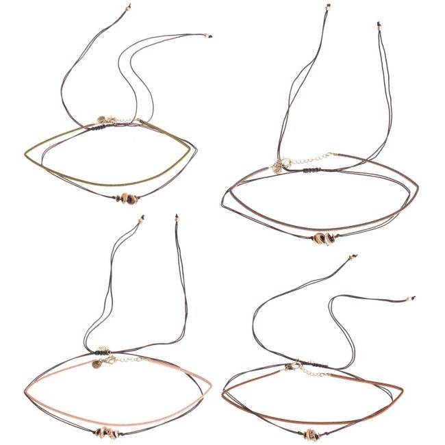 CHOKER SET 2 PIECES WITH METAL BEADS