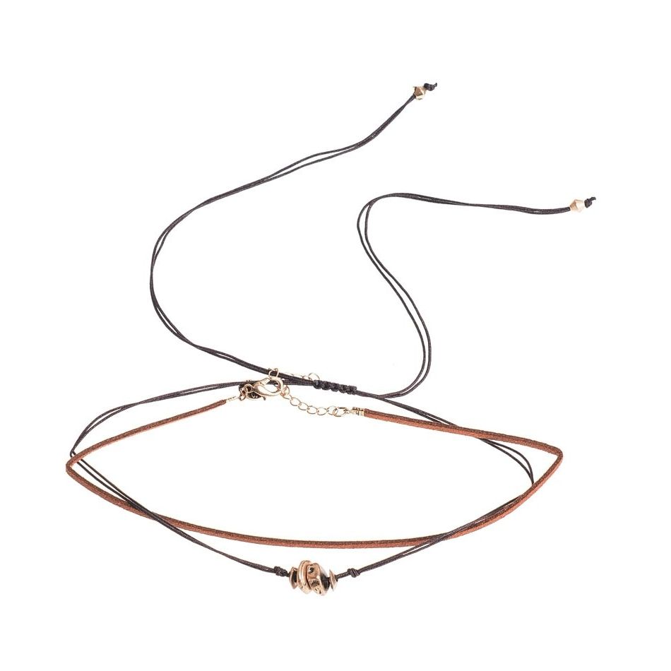 CHOKER SET 2 PIECES WITH METAL BEADS