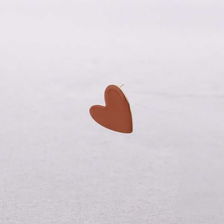 PENDIENTES PRESIÓN ACERO CORAZÓN ESMALTE