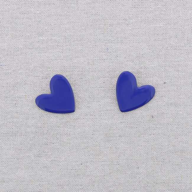 PENDIENTES PRESIÓN ACERO CORAZÓN ESMALTE