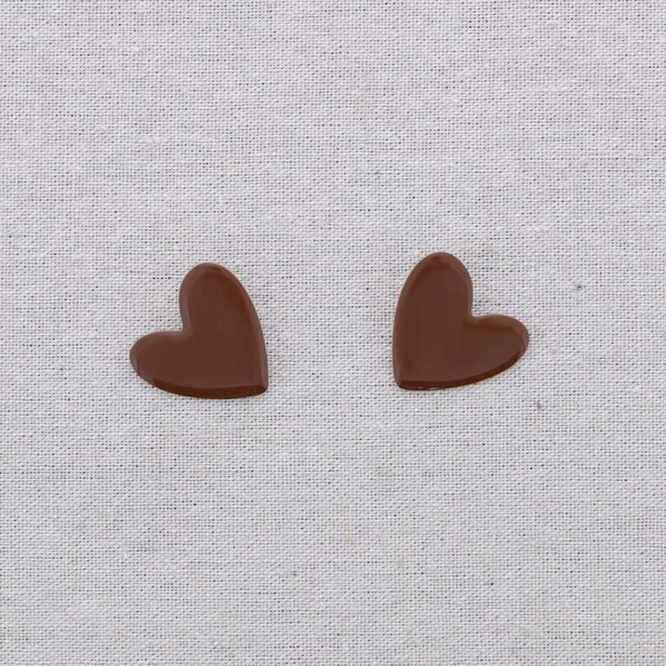 PENDIENTES PRESIÓN ACERO CORAZÓN ESMALTE