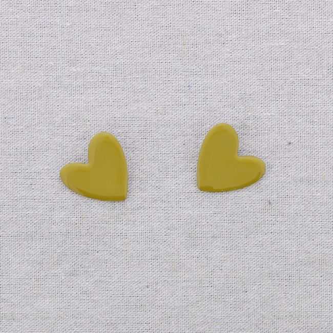 PENDIENTES PRESIÓN ACERO CORAZÓN ESMALTE