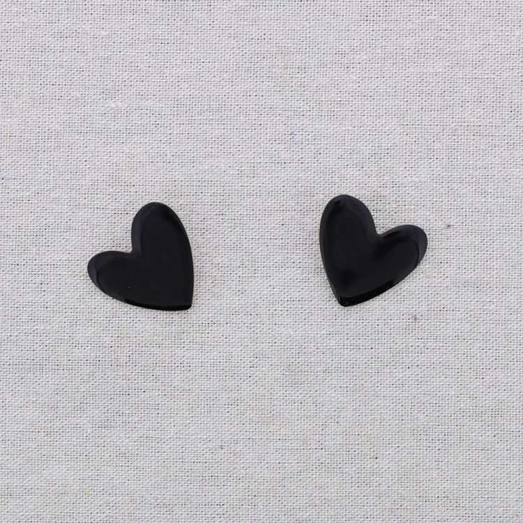PENDIENTES PRESIÓN ACERO CORAZÓN ESMALTE 2