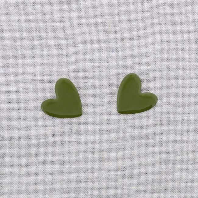 STEEL HEART ENAMEL STUD EARRINGS