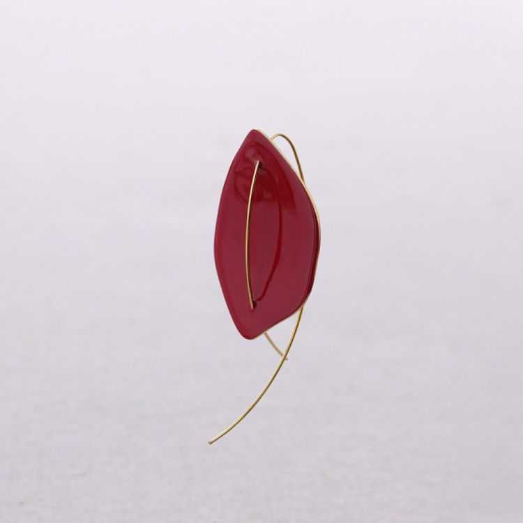 PENDIENTES ACERO COLGANTE HOJA ESMALTE
