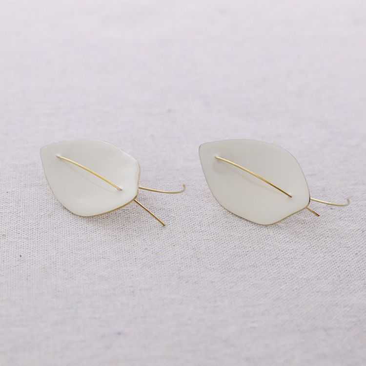 PENDIENTES ACERO COLGANTE HOJA ESMALTE 2