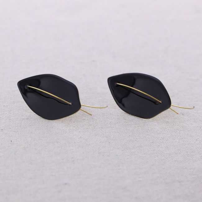 PENDIENTES ACERO COLGANTE HOJA ESMALTE