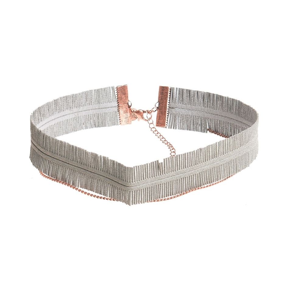 SUEDE CHAIN CHOKER SET 2 PIECES