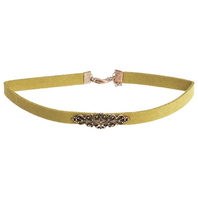 METAL FILIGREE SUEDE CHOKER
