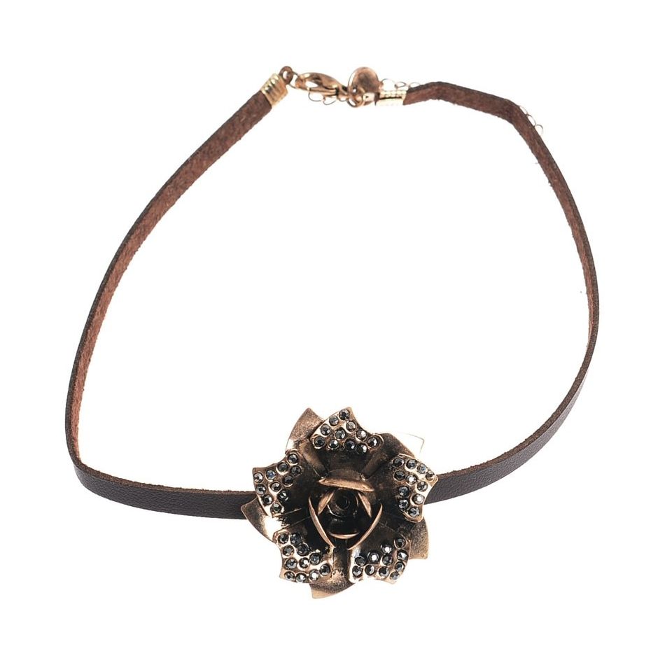 CHOKER ROSA METAL STRASS